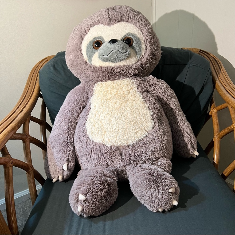 Goffa Giant Realistic Sloth Stuffed Animal Soft Plush Toy 27” Gray